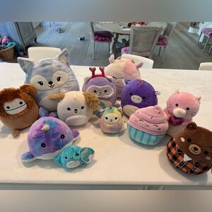 Squishmallows assorted group, some NWT, EUC